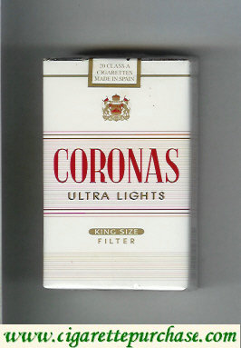 Coronas Ultra Lights king size filter cigarettes